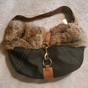 Coach bag with fur